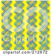 Poster, Art Print Of Seamless Repeat Background Of Colorful Vertical Lines On Yellow