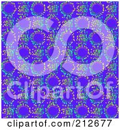 Royalty Free RF Clipart Illustration Of A Seamless Repeat Background Of Colorful Spores On Blue by chrisroll