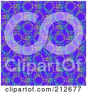 Poster, Art Print Of Seamless Repeat Background Of Colorful Spores On Blue