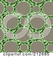 Royalty Free RF Clipart Illustration Of A Seamless Repeat Background Of Green Petals Forming Circles On Taupe by chrisroll