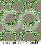 Poster, Art Print Of Seamless Repeat Background Of Green Petals Forming Circles On Taupe