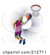 Royalty Free RF Clipart Illustration Of A Basketballer Shooting Hoops
