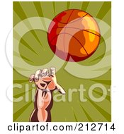 Royalty Free RF Clipart Illustration Of A Basketballer Hand Tossing A Ball