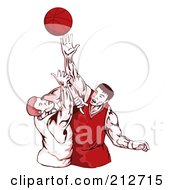Royalty Free RF Clipart Illustration Of A Basketballers Playing