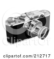 Royalty Free RF Clipart Illustration Of A Black And Chrome Slr Camera