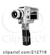 Royalty Free RF Clipart Illustration Of A Camcorder On A Tripod