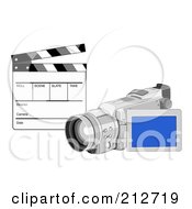 Poster, Art Print Of Clapperboard And Video Camera