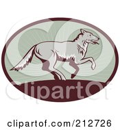 Royalty Free RF Clipart Illustration Of A Running Wolf Logo
