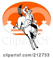 Poster, Art Print Of Rodeo Cowboy Riding A Horse - 5