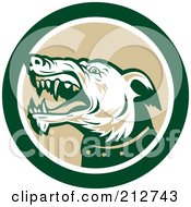 Royalty Free RF Clipart Illustration Of A Mean Dog Face Logo