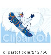 Poster, Art Print Of Snowboarder In The Mountains - 1
