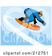 Poster, Art Print Of Snowboarder In The Mountains - 4