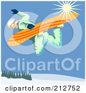 Poster, Art Print Of Snowboarder In The Mountains - 3