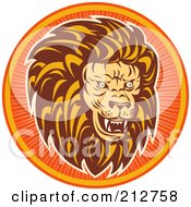 Royalty Free RF Clipart Illustration Of A Lion Head Logo