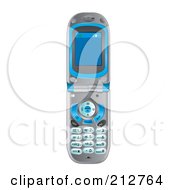 Royalty Free RF Clipart Illustration Of An Open Flip Phone