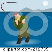 Fly Fisherman Wading