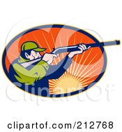 Royalty Free RF Clipart Illustration Of A Male Hunter Logo