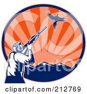Royalty Free RF Clipart Illustration Of A Bird Hunter Logo