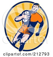 Royalty Free RF Clipart Illustration Of A Rugby Man Logo