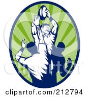 Royalty Free RF Clipart Illustration Of A Rugby Lineout Logo