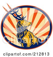 Royalty Free RF Clipart Illustration Of A Deer Stag Logo