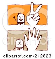 Royalty Free RF Clipart Illustration Of A Digital Collage Of Stick Business Men Making Hand Gestures