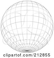 Poster, Art Print Of Wire Frame Sphere With A Point At The Bottom