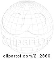 Poster, Art Print Of Wire Frame Sphere With A Point At The Top