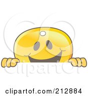 Poster, Art Print Of Golden Key Mascot Character Smiling Over A Blank Sign