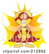 Royalty Free RF Clipart Illustration Of A Golden Key Mascot Character Super Hero