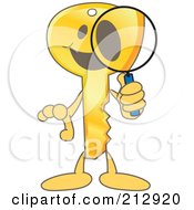 Poster, Art Print Of Golden Key Mascot Character Searching