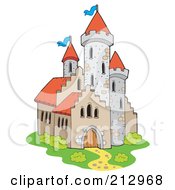 Royalty Free RF Clipart Illustration Of A Path Leading To A Medieval Castle