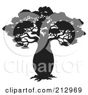 Black Silhouetted African Tree