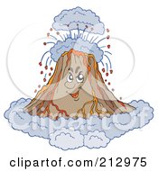 Royalty Free RF Clipart Illustration Of A Mad Volcano Erupting by visekart