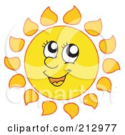 Royalty Free RF Clipart Illustration Of A Happy Sun Glancing Upwards
