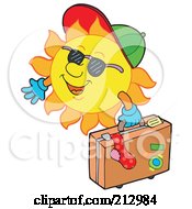 Poster, Art Print Of Happy Sun Carrying Luggage