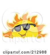 Poster, Art Print Of Summer Time Sun Wearing Shades Over A Blank Sign