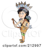 Poster, Art Print Of Native American Woman Holding A Bow And Arrow