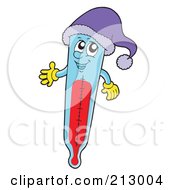 Royalty Free RF Clipart Illustration Of A Friendly Thermometer Wearing A Winter Hat