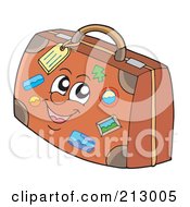 Poster, Art Print Of Stamped Brown Luggage Character