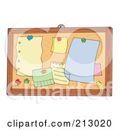 Poster, Art Print Of Bulletin Board With Blank Notes And Pins