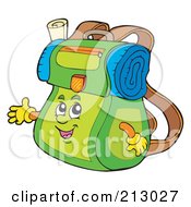 Poster, Art Print Of Friendly Back Pack Character Waving