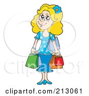 Poster, Art Print Of Happy Shopping Woman
