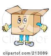 Poster, Art Print Of Happy Box Character Smiling