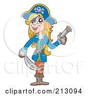 Poster, Art Print Of Happy Pirate Woman