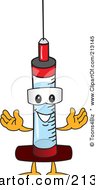 Medical Syringe Mascot Character