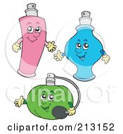 Royalty Free RF Clipart Illustration Of A Digital Collage Of Perfume Bottles