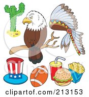 Royalty Free RF Clipart Illustration Of A Digital Collage Of American Icons
