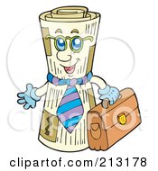 Royalty Free RF Clipart Illustration Of A Friendly Newspaper Businessman by visekart