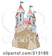 Royalty Free RF Clipart Illustration Of A Hillside Castle